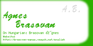 agnes brasovan business card